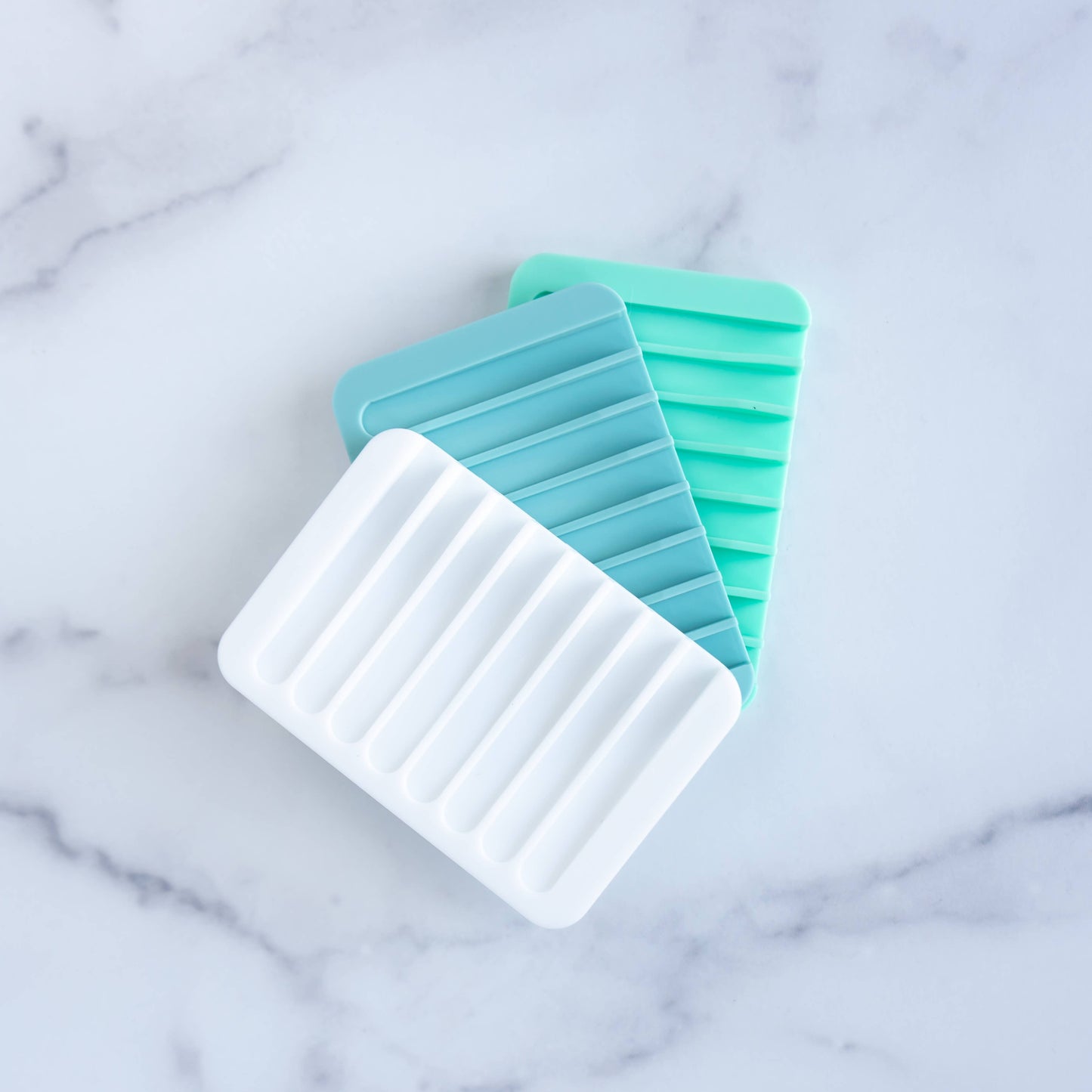Waterfall Silicone Soap Dish - White