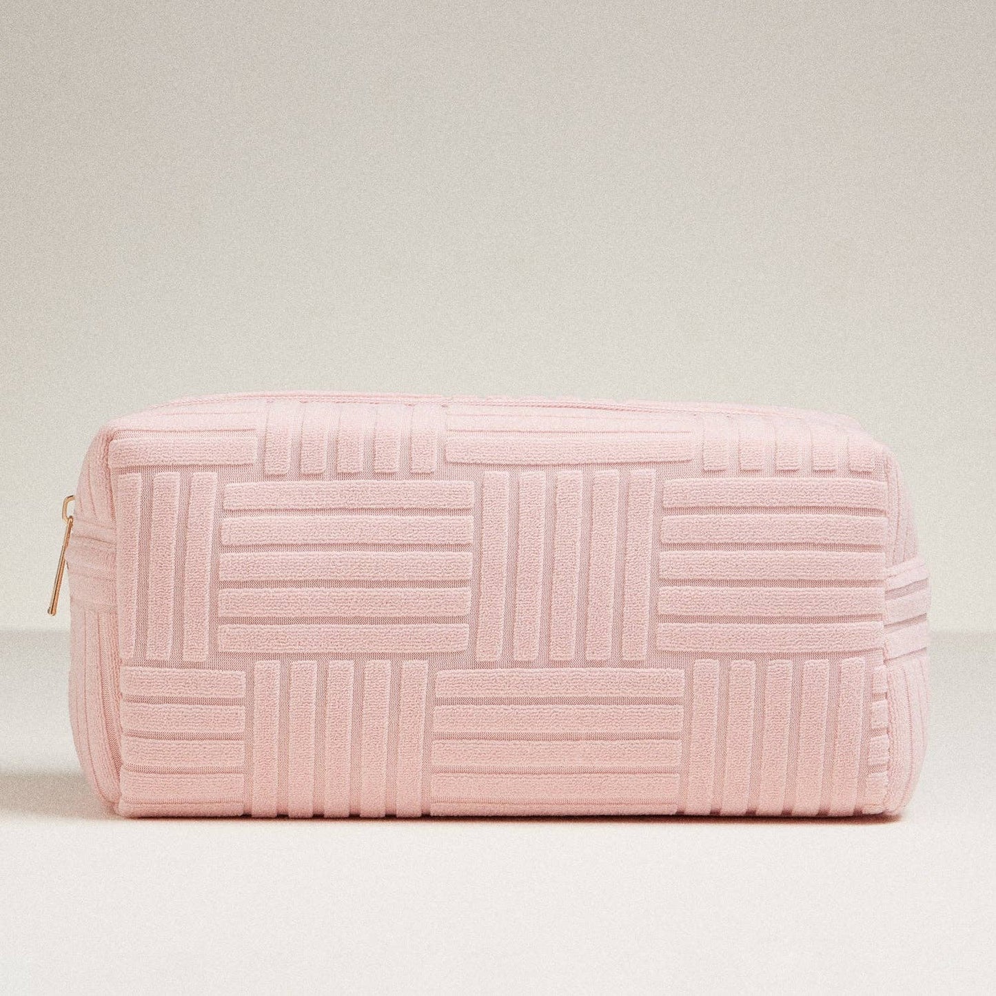 Luxe Terry fabric Travel Pouch-Large: Dusty Pink / One / 5AC78039