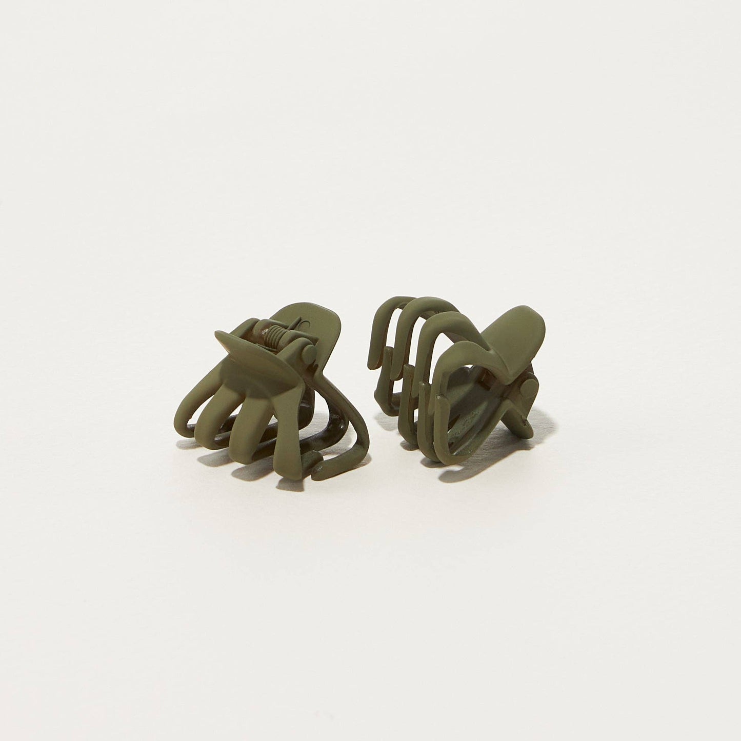 2 Pcs Set Rubber Coated Mini Octopus Hair Claw Clips: WINE