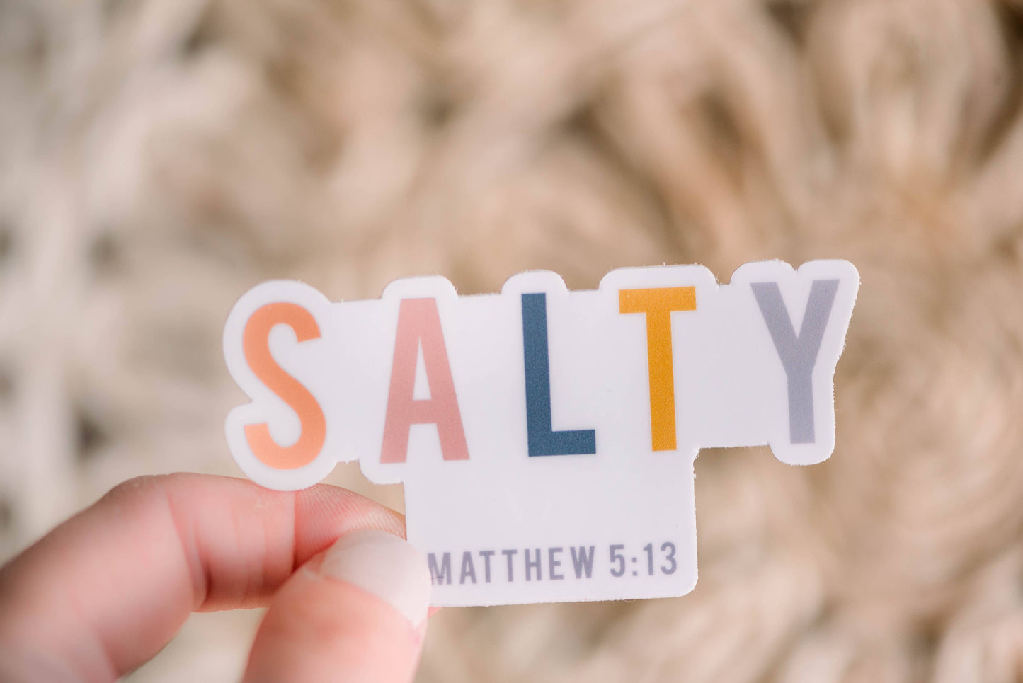 Salty Christian Vinyl Sticker, 3x3 inch