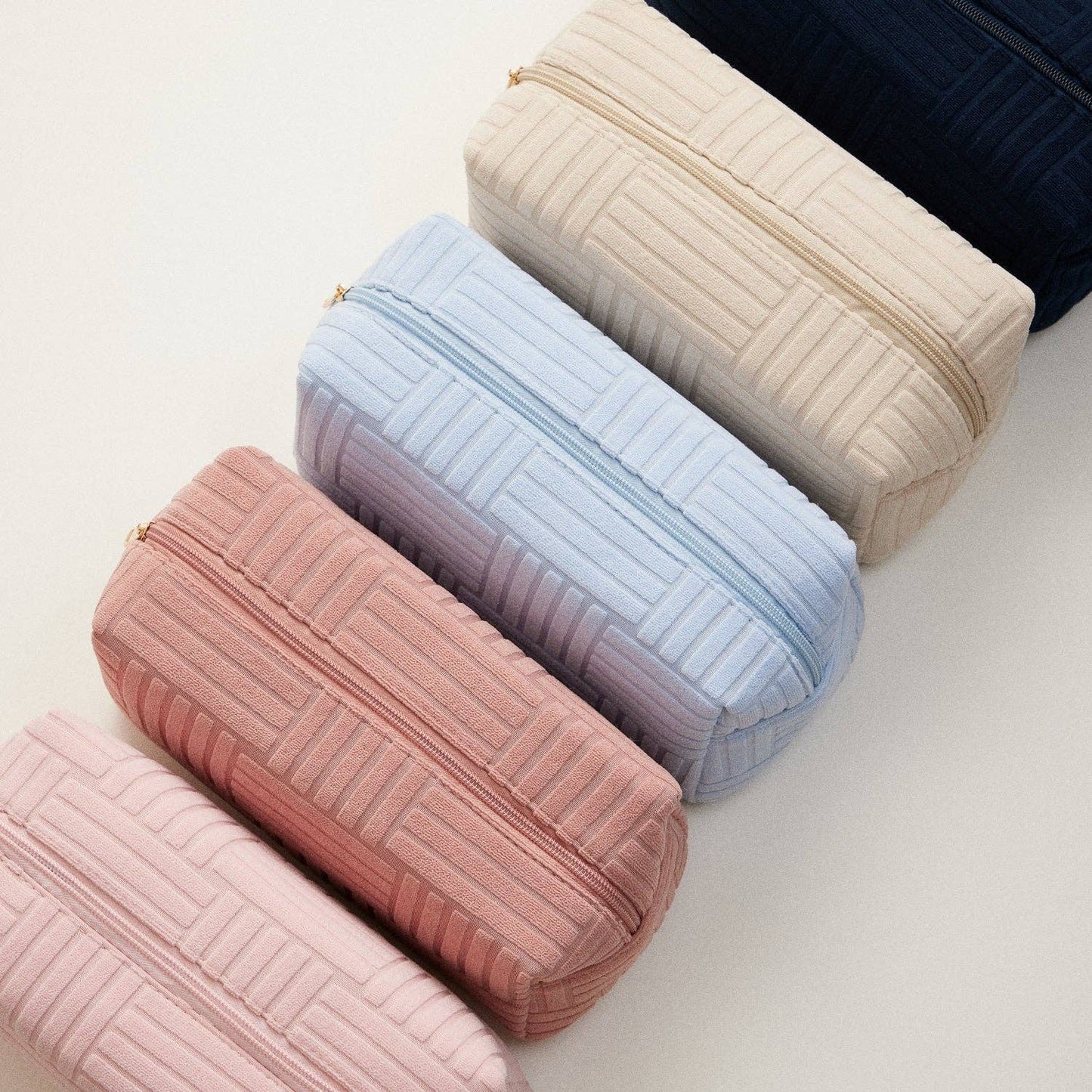 Luxe Terry fabric Travel Pouch-Large: Pink / One / 5AC78039