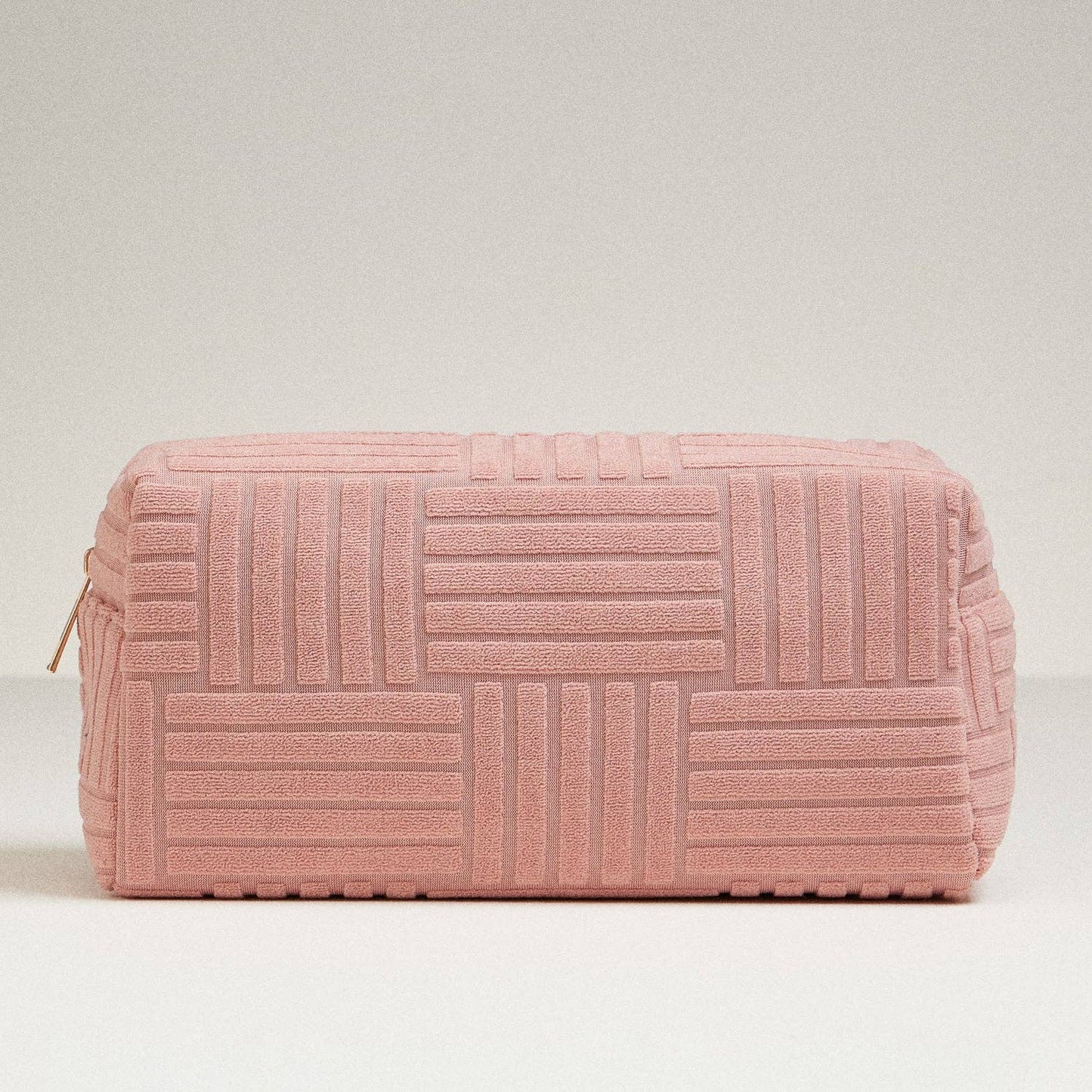 Luxe Terry fabric Travel Pouch-Large: Dusty Pink / One / 5AC78039