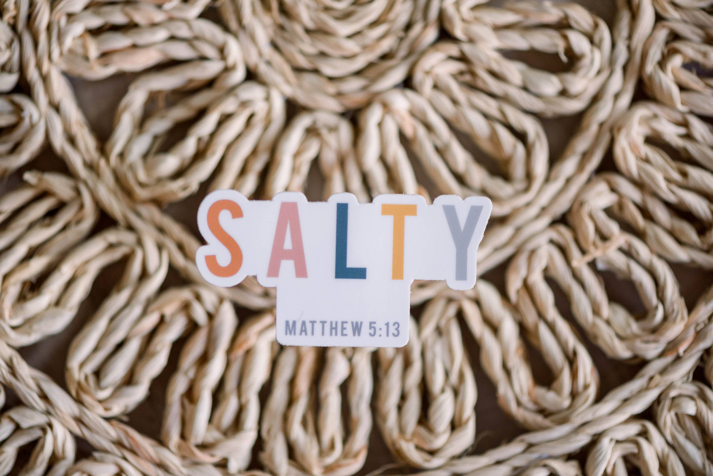 Salty Christian Vinyl Sticker, 3x3 inch