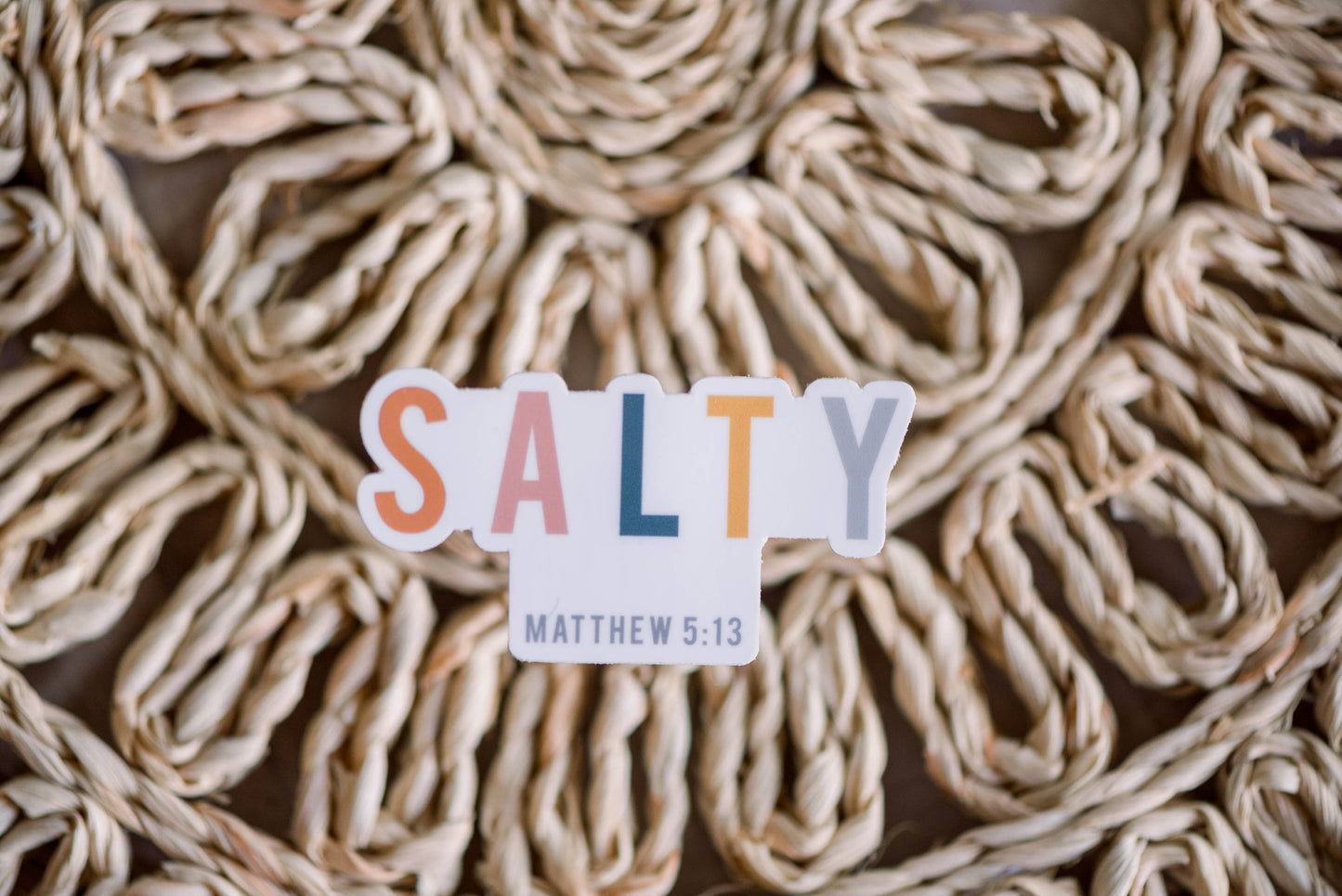 Salty Christian Vinyl Sticker, 3x3 inch