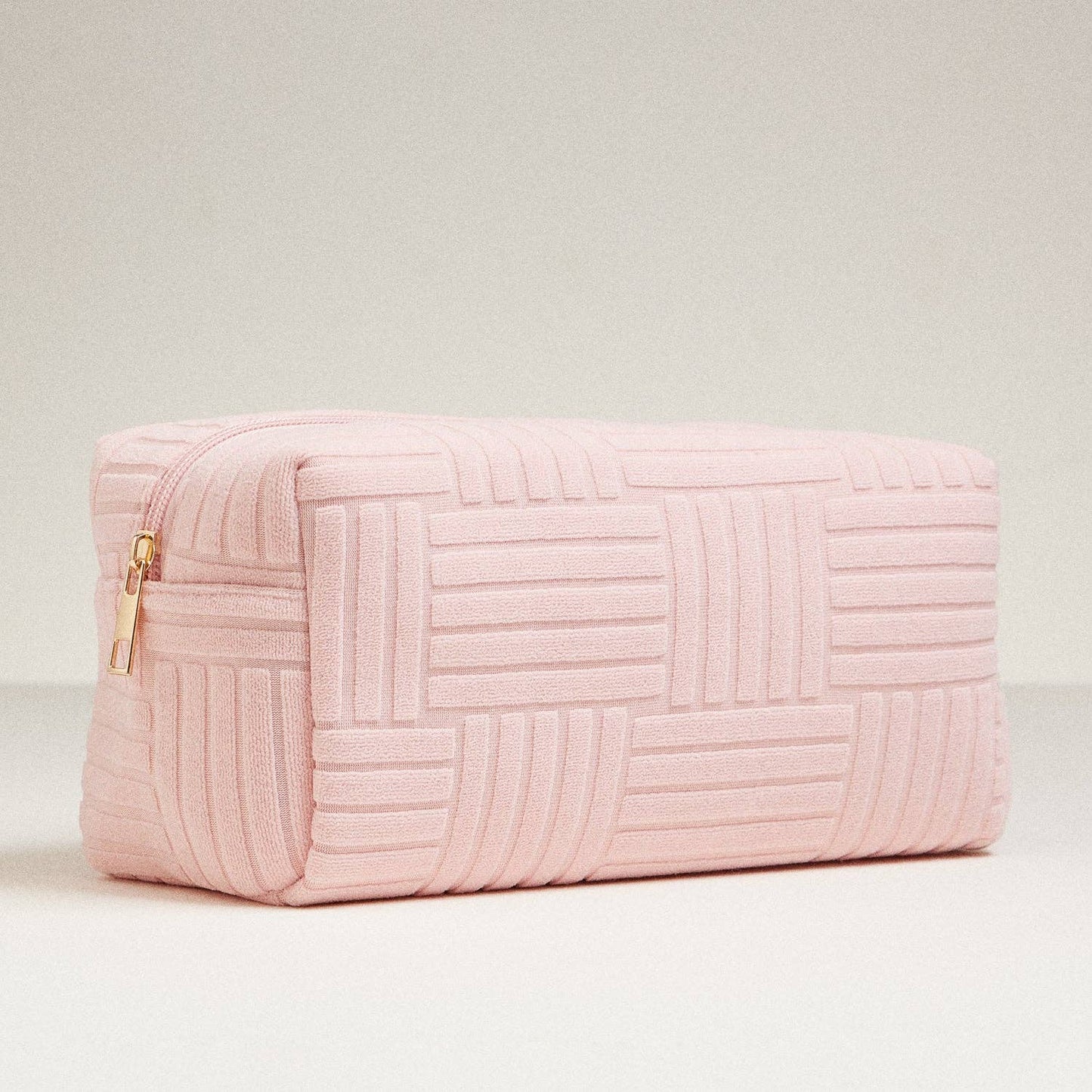 Luxe Terry fabric Travel Pouch-Large: Pink / One / 5AC78039