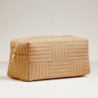 Luxe Terry fabric Travel Pouch-Large: Dusty Pink / One / 5AC78039