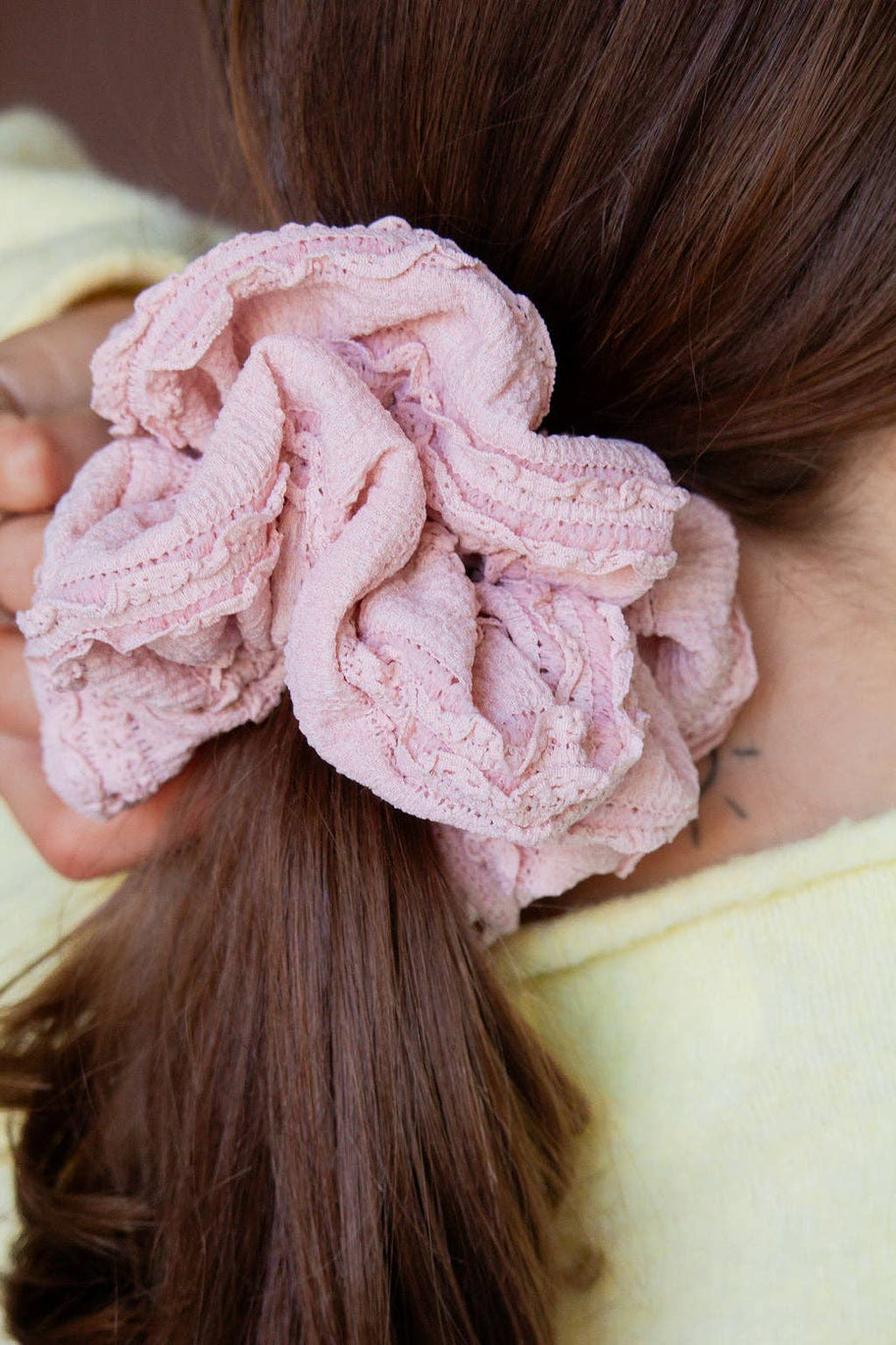 Light Pink Ruffle Jumbo Scrunchie