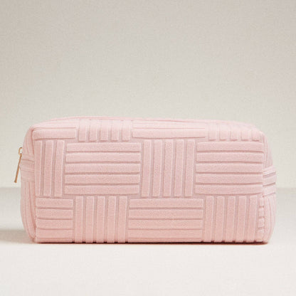Luxe Terry fabric Travel Pouch-Large: Dusty Pink / One / 5AC78039