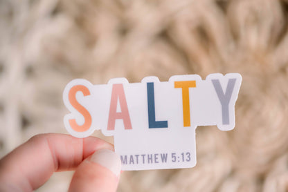 Salty Christian Vinyl Sticker, 3x3 inch