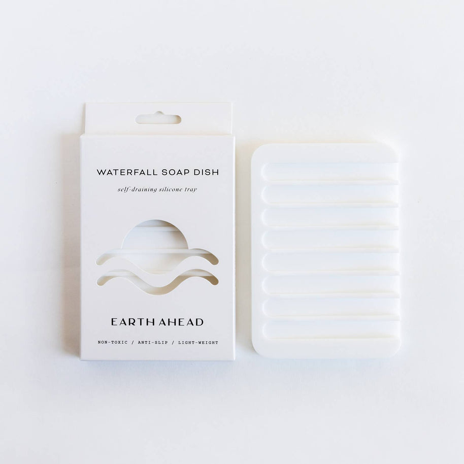 Waterfall Silicone Soap Dish - White