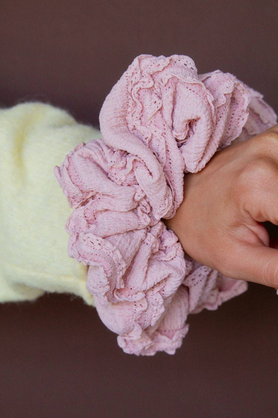 Light Pink Ruffle Jumbo Scrunchie