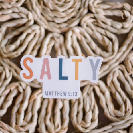 Salty Christian Vinyl Sticker, 3x3 inch