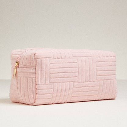 Luxe Terry fabric Travel Pouch-Large: Beige / One / 5AC78039